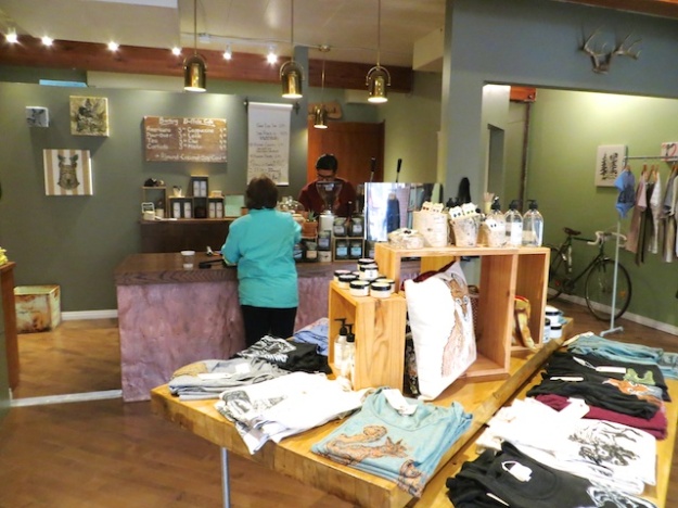 Barking Buffalo Cafe shares space with a local clothing designer/store
